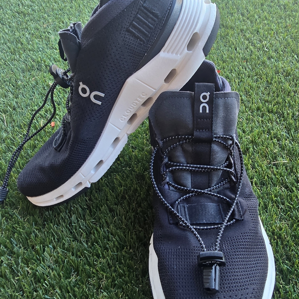 On Running Black Sneakers with White Accents